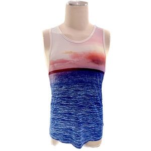 2XIST Tropical Graphic Print Dri-Fit Tank Top, Men’s Size Small.